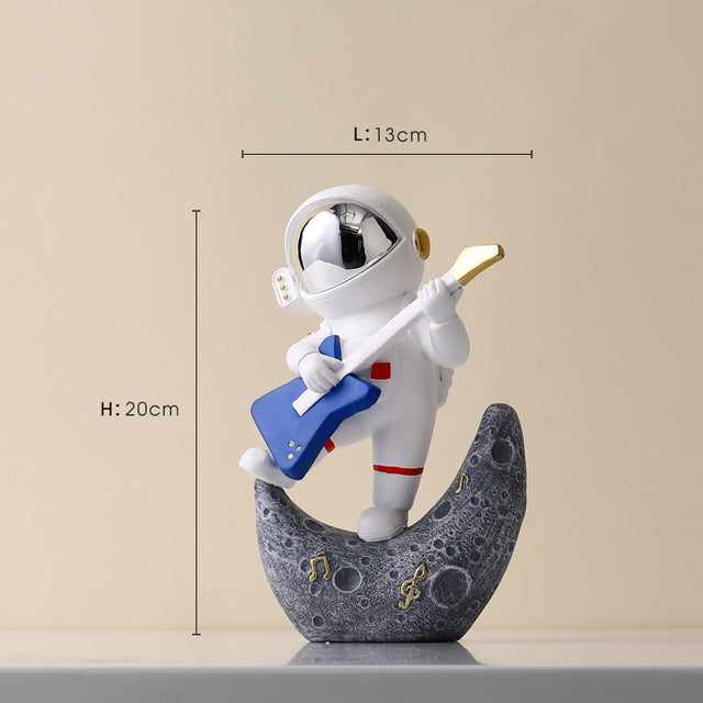 Astronaut Jazz Band Decorative Art Piece for Unique Home Decor Silver - Bass NaLani
