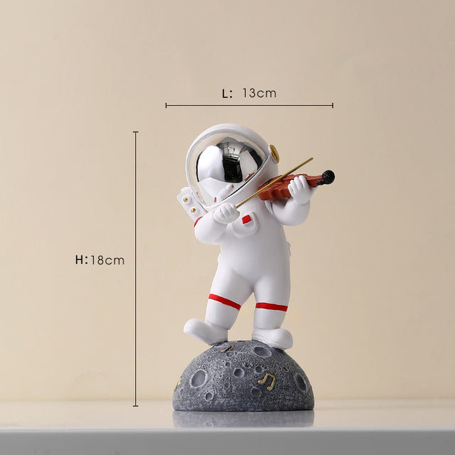 Astronaut Jazz Band Decorative Art Piece for Unique Home Decor Silver - Violin NaLani