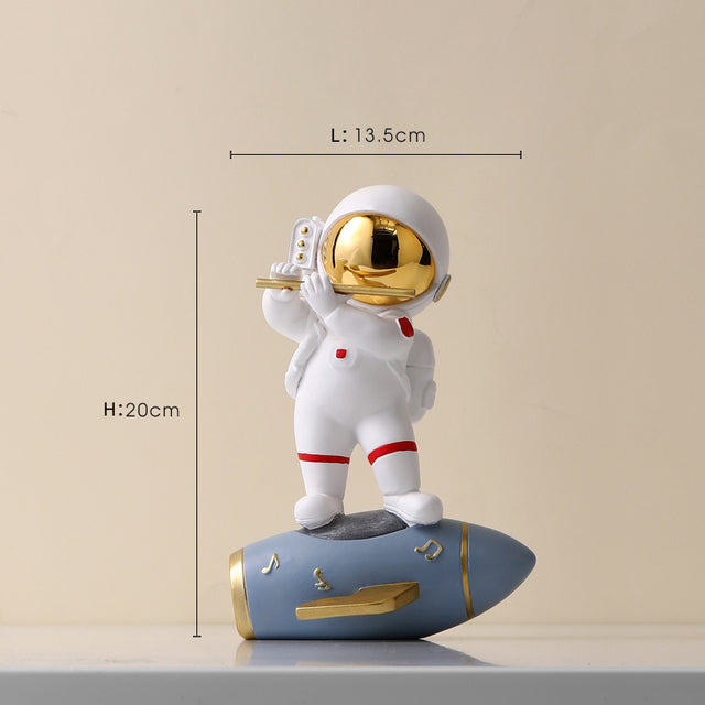 Astronaut Jazz Band Decorative Art Piece for Unique Home Decor Gold - Clarinet NaLani