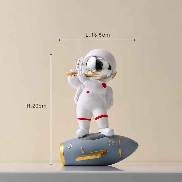 Astronaut Jazz Band Decorative Art Piece for Unique Home Decor Silver - Clarinet NaLani