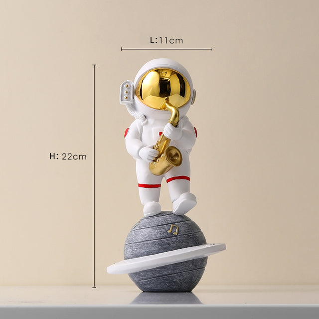 Astronaut Jazz Band Decorative Art Piece for Unique Home Decor Gold - Saxophone NaLani