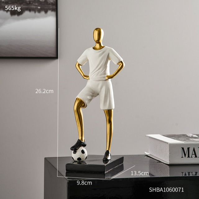 Abstract Football Player Figurine for Unique Home Decor and Artistry Mr. Confident - White NALANI