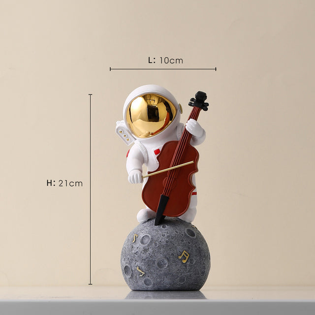Astronaut Jazz Band Decorative Art Piece for Unique Home Decor Gold - Cello NaLani