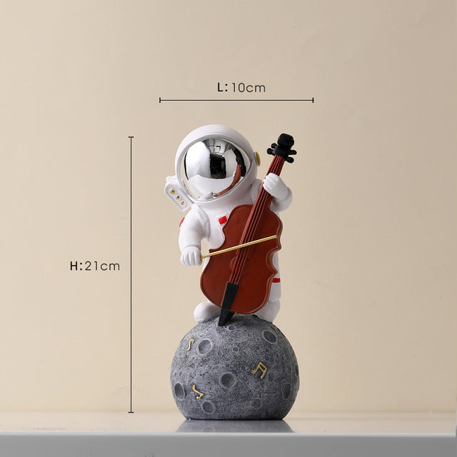 Astronaut Jazz Band Decorative Art Piece for Unique Home Decor Silver - Cello NaLani