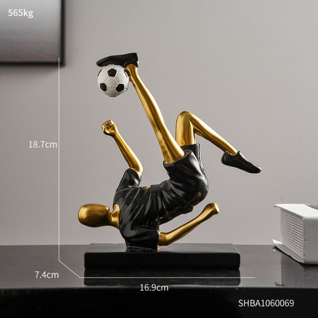 Abstract Football Player Figurine for Unique Home Decor and Artistry Mr. Overhead - Black NALANI