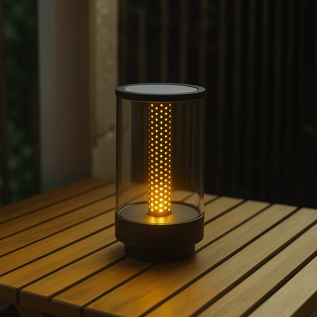 Candlelight Ambience Desk Lamp USB Rechargeable Dimmable Black NALANI