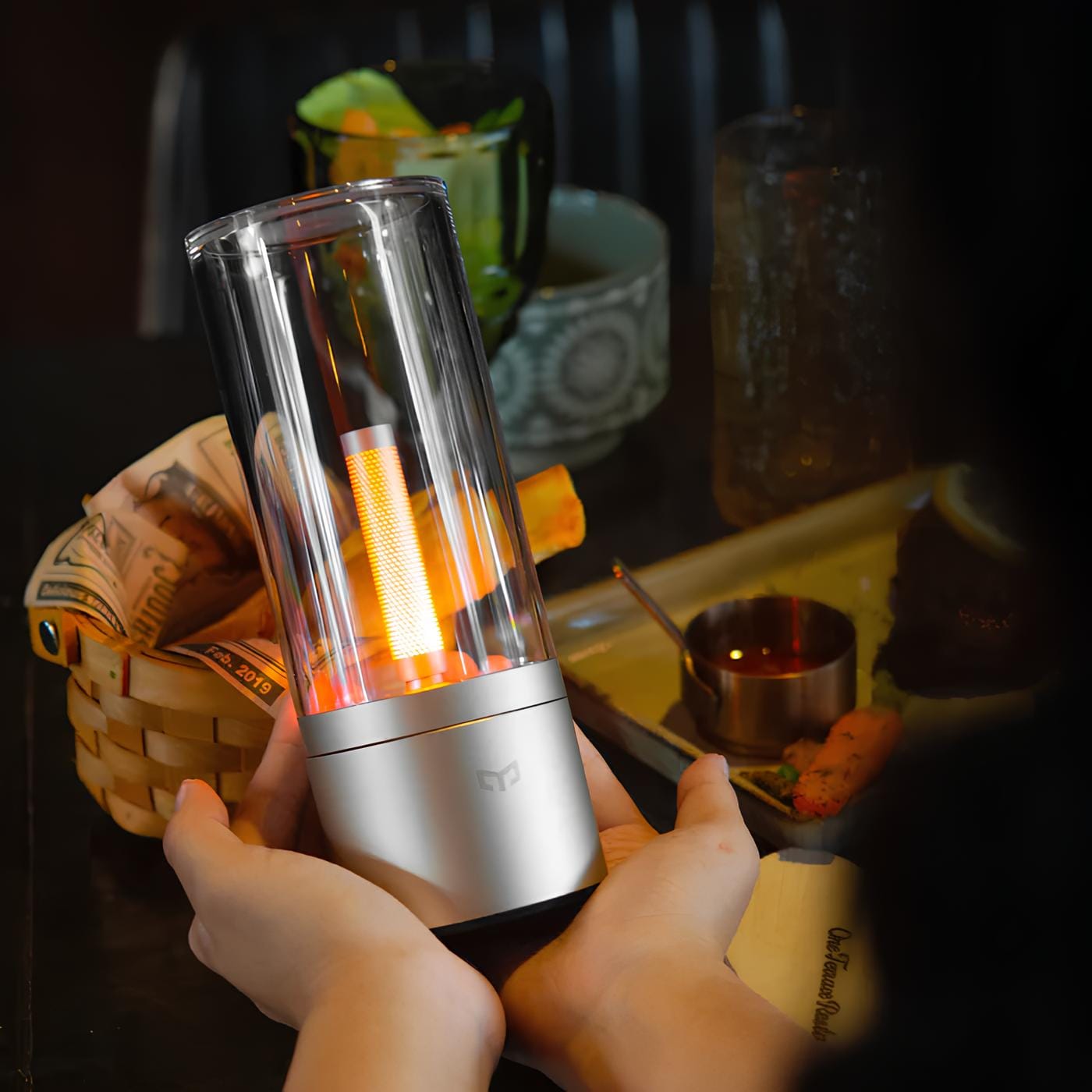 Glass Tube Design Rechargeable Table Lamp With Warm Glow NALANI