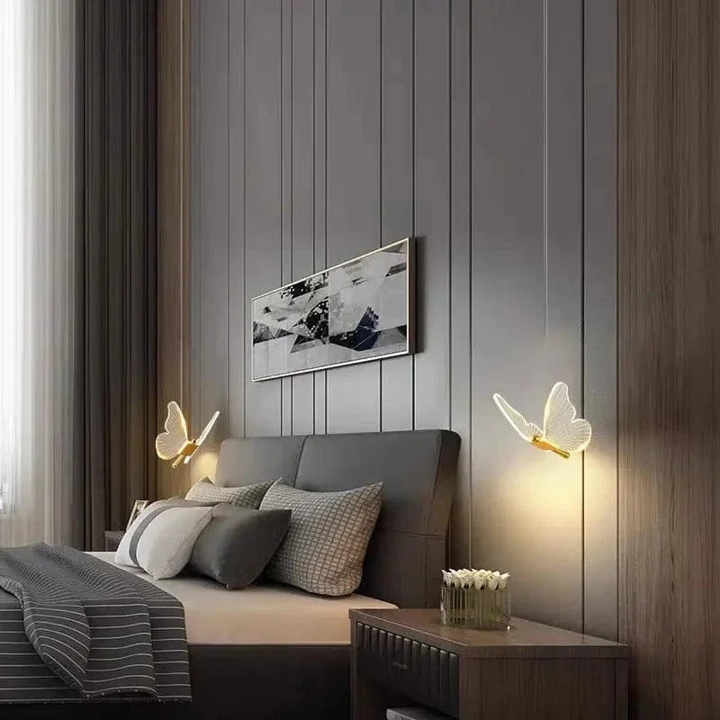Golden LED Butterfly Pendant Light Nordic Ceiling Lamp NALANI