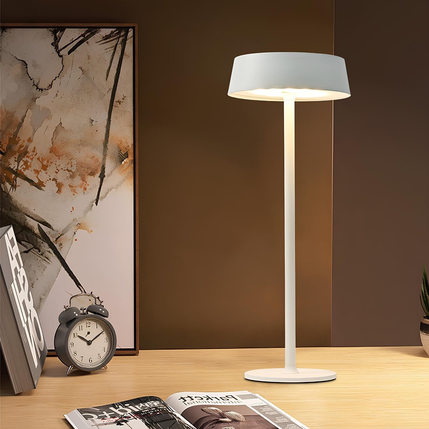 Rechargeable Modern Minimalist Table Lamp With Warm Glow White NALANI