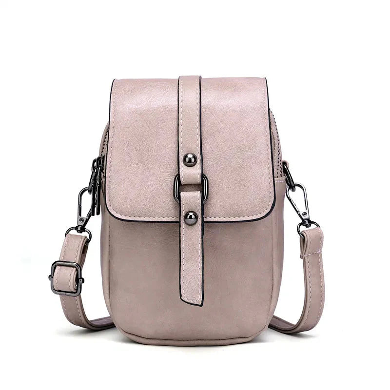 Vintage Multi Functional Soft Vegan Leather Shoulder Bag Pink NALANI