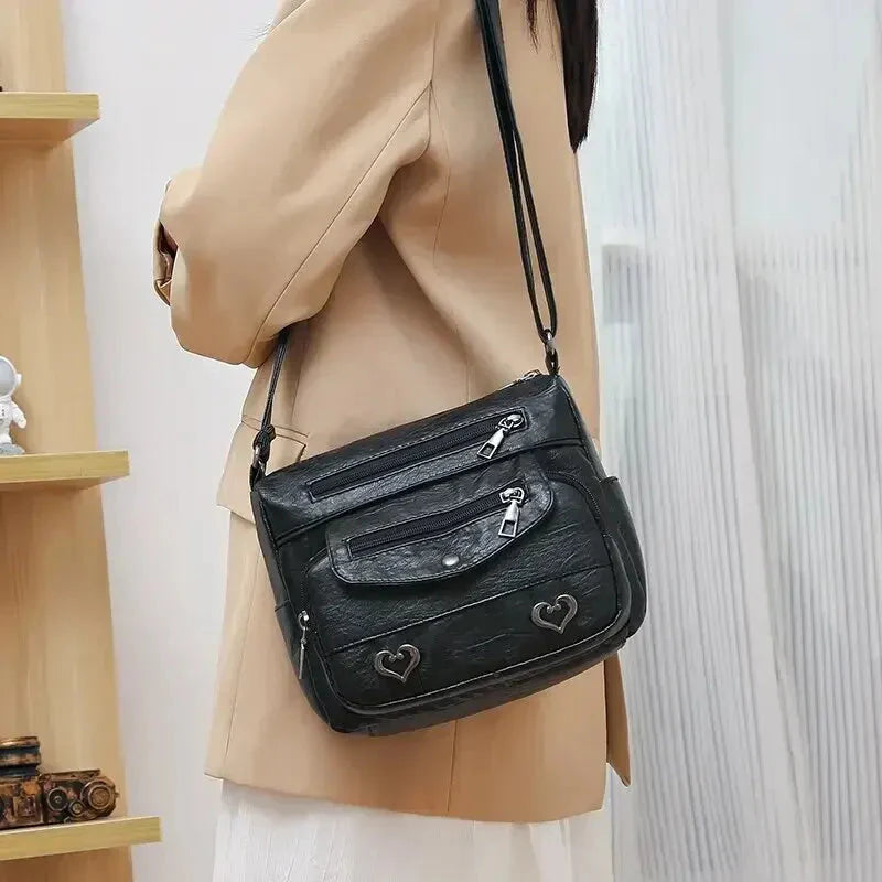 Vintage Women's Shoulder Bag Soft Vegan Leather Crossbody NALANI