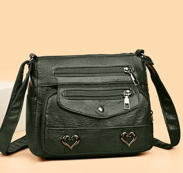 Vintage Women's Shoulder Bag Soft Vegan Leather Crossbody Green NALANI
