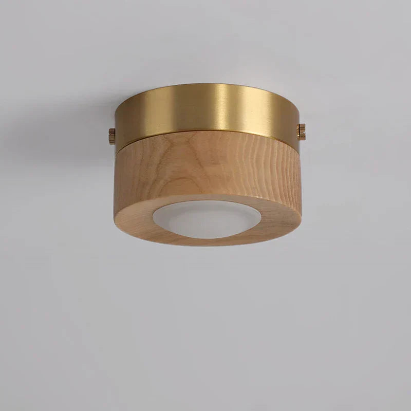 Walnut Ceiling Lamp with LED Spotlight for Elegant Illumination NaLani