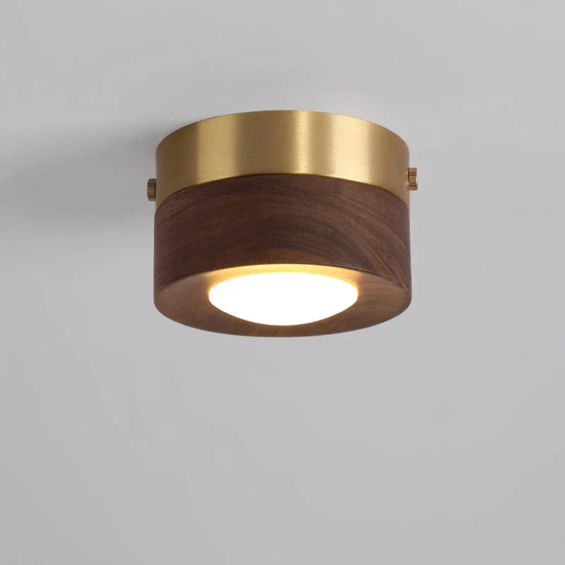 Walnut Ceiling Lamp with LED Spotlight for Elegant Illumination NaLani