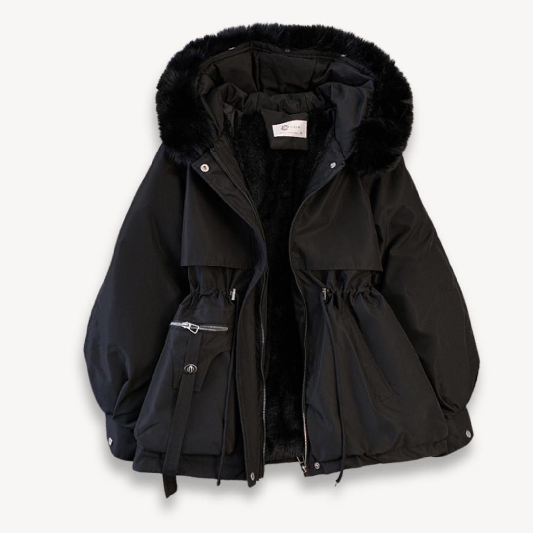 Women’s Parka Winter Jacket – Water-Resistant – Faux Fur Lining – Hood – Adjustable Fit