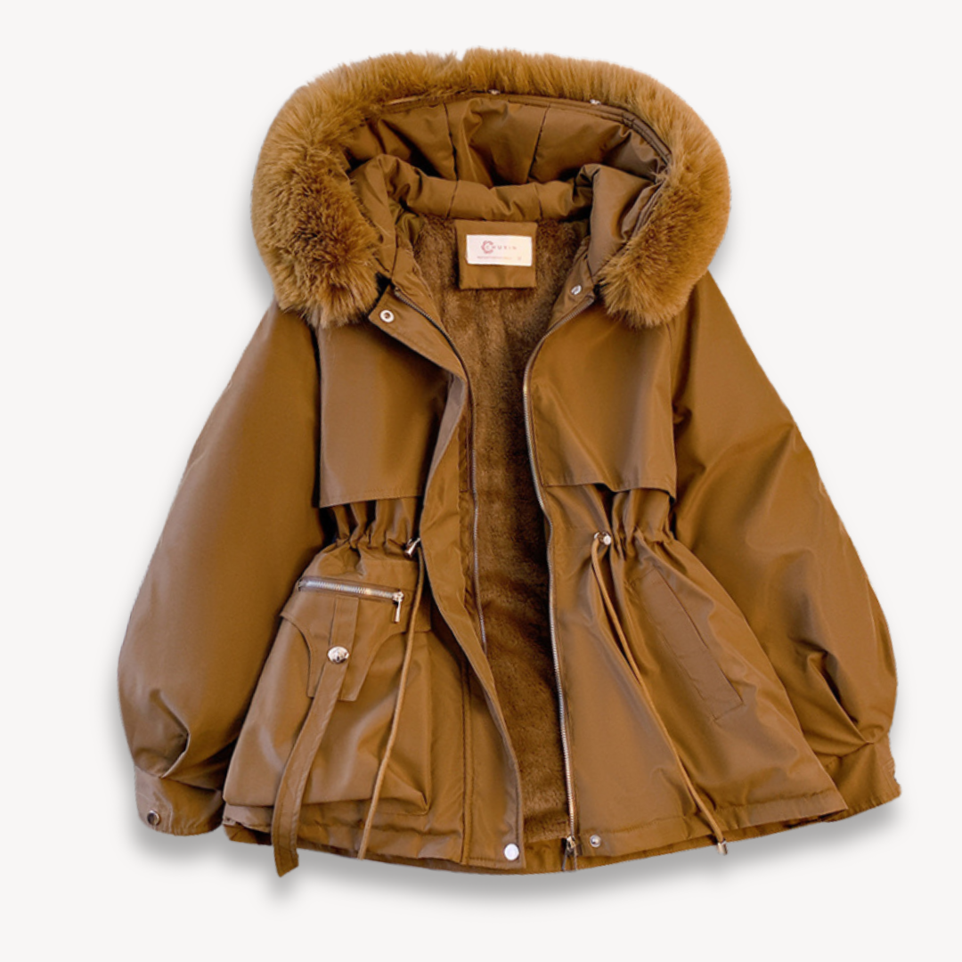 Women’s Parka Winter Jacket – Water-Resistant – Faux Fur Lining – Hood – Adjustable Fit