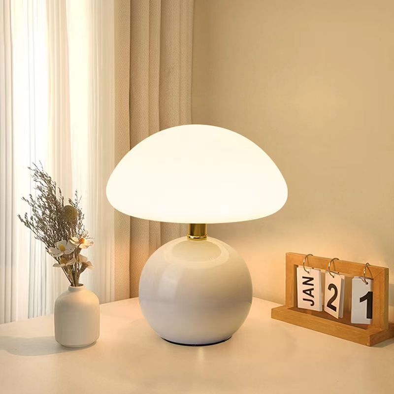 Ceramic LED Mushroom Table Lamp for Elegant Bedroom Décor NaLani