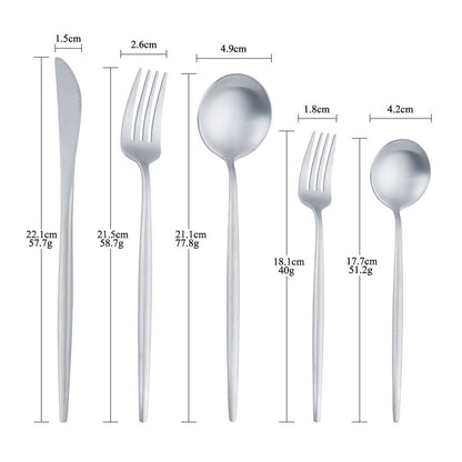 Slim Stainless Steel Cutlery Set 16 or 20 Piece Dining NALANI