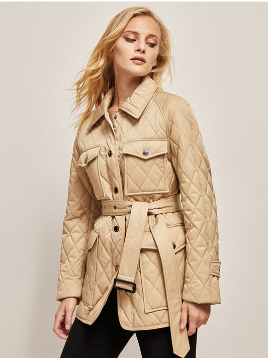 Stylish Insulated Autumn Jacket With Fashion Accents Khaki NALANI