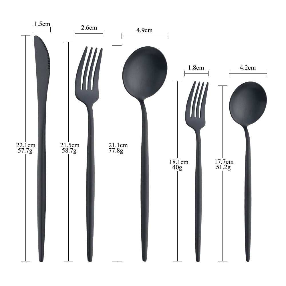 Slim Stainless Steel Cutlery Set 16 or 20 Piece Dining NALANI