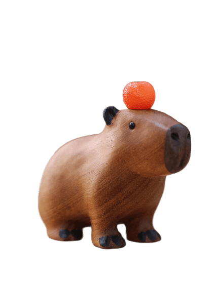 Adorable Capybara and Oranges Wooden Ornament for Home Decoration NALANI