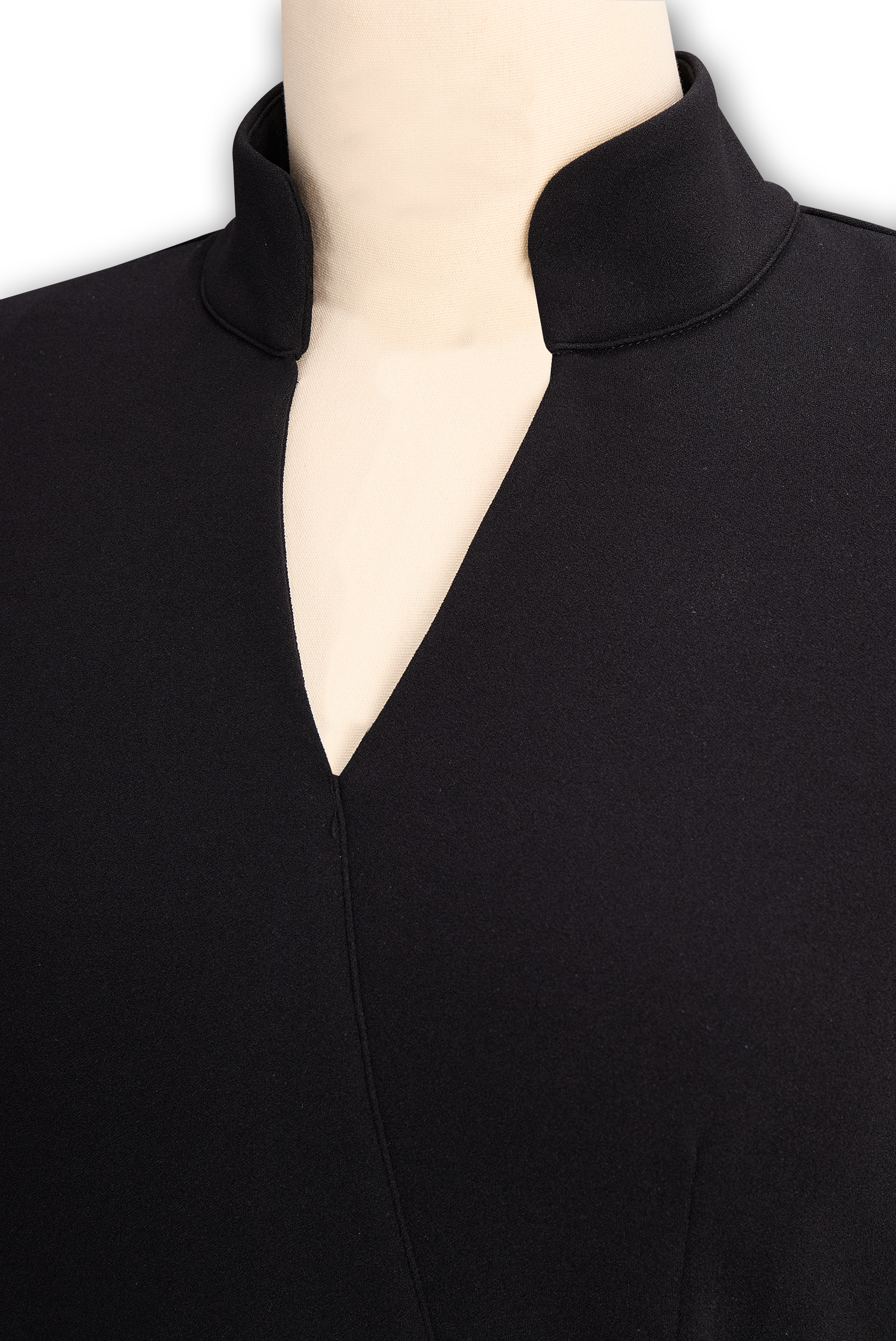 Claribel | Refined Midi Dress Mock Wrap Neckline Belt Accent For Work
