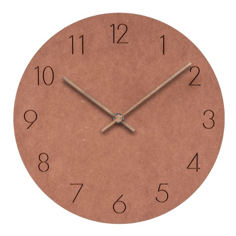 Minimalist Scandinavian Wall Decor Silent Clock 29 cm Orange NaLani