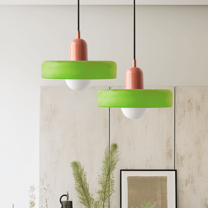 Modern Colored Glass Pendant Light for Stylish Interiors Light Green Pink 25 x 18 cm NaLani