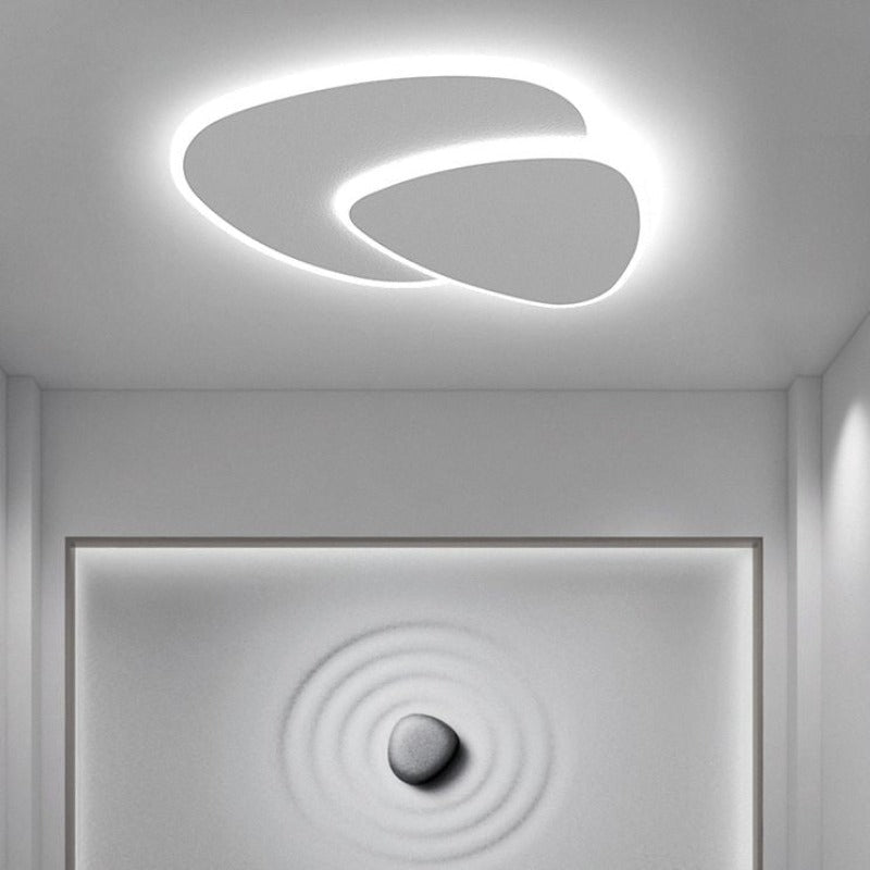 Modern LED Ceiling Lamp in White Metal and Acrylic for Bedroom Calora