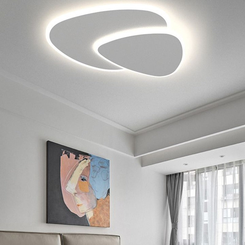 Modern LED Ceiling Lamp in White Metal and Acrylic for Bedroom Calora