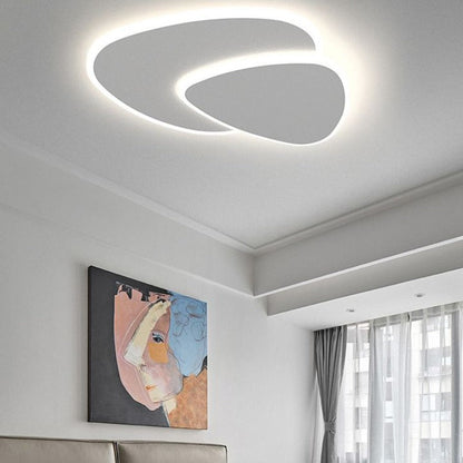 Modern LED Ceiling Lamp in White Metal and Acrylic for Bedroom Calora