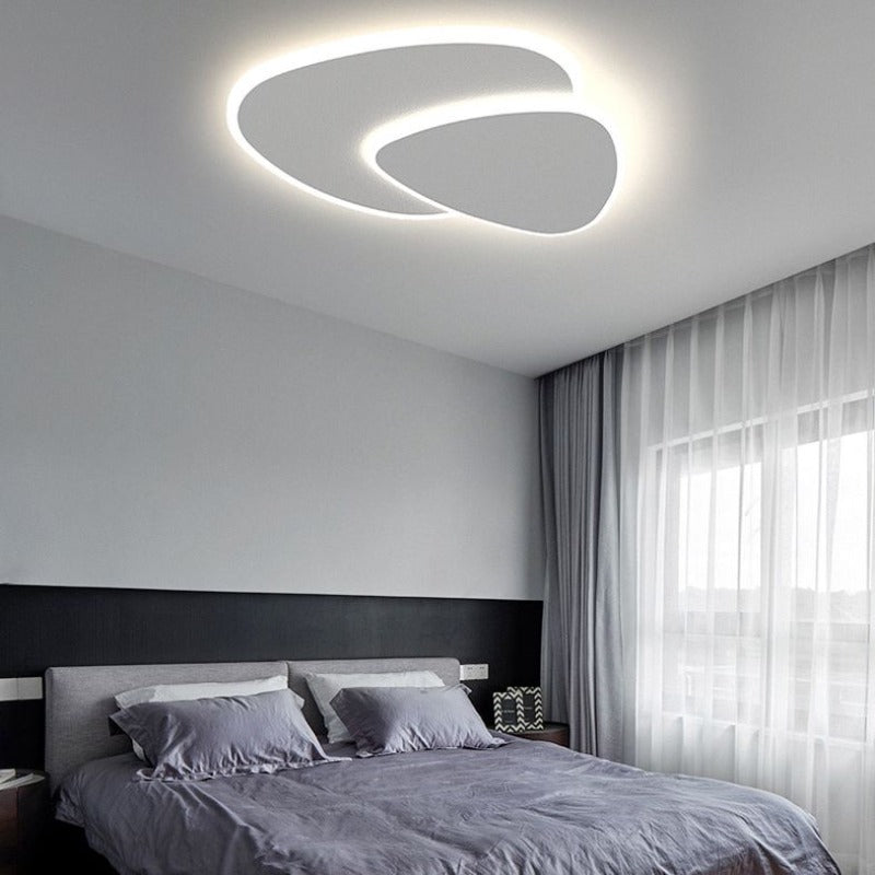 Modern LED Ceiling Lamp in White Metal and Acrylic for Bedroom 50CM Dimmable Calora