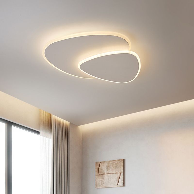 Modern LED Ceiling Lamp in White Metal and Acrylic for Bedroom 40CM Warm White Calora