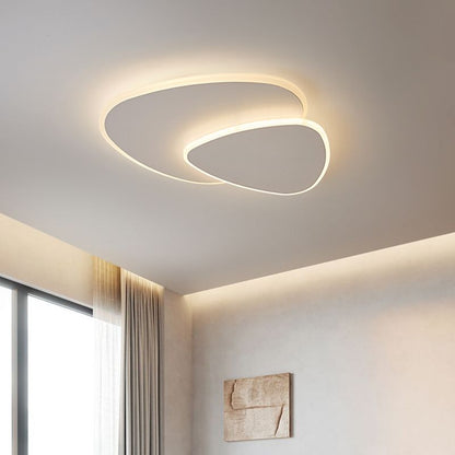 Modern LED Ceiling Lamp in White Metal and Acrylic for Bedroom 40CM Warm White Calora