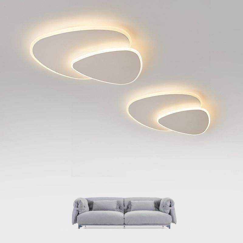 Modern LED Ceiling Lamp in White Metal and Acrylic for Bedroom 50CM Warm White Calora