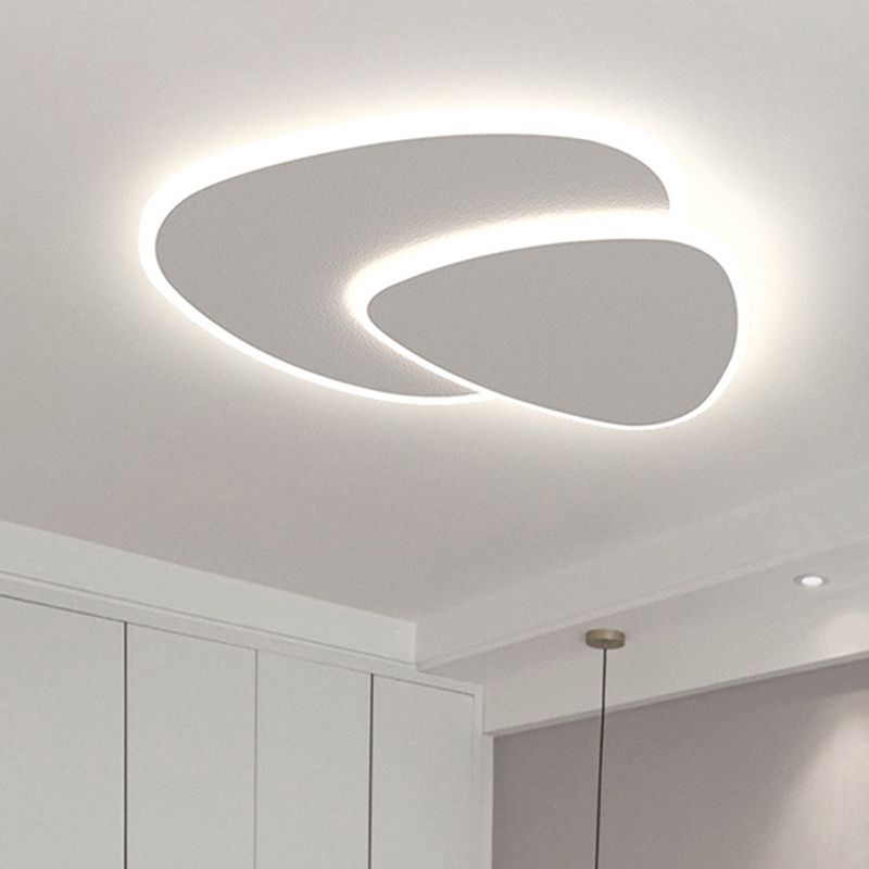 Modern LED Ceiling Lamp in White Metal and Acrylic for Bedroom Calora