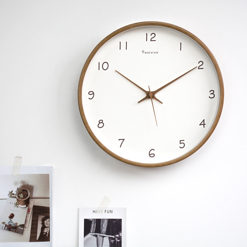 Simple Solid Wood Analogue Wall Clock For Home Decor NALANI