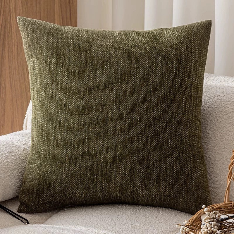 French Retro Black Border Cushion Covers Cotton Jacquard Mantra Retro Green NALANI