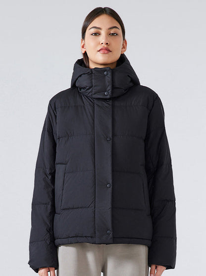 Warm Padded Down Jacket For Women With Hood Winter Coat Black NALANI