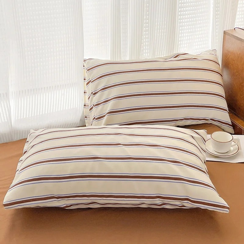 Classic Striped Bedding Set Duvet Cover Sheet Pillowcases NaLani