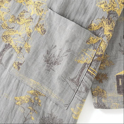 Neutraal Landschap Kimono Katoenen Pyjama Set