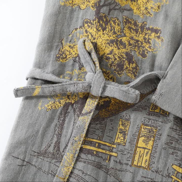 Neutraal Landschap Kimono Katoenen Pyjama Set