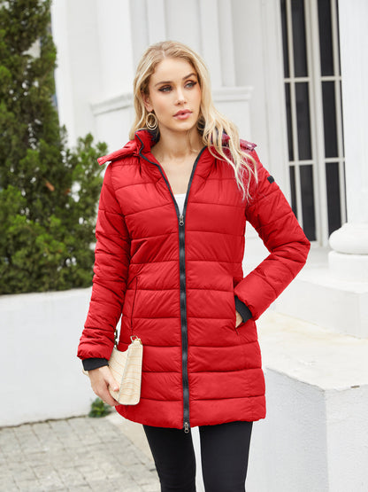 Puffer Winter Jacket For Warmth And Everyday Comfort Red NALANI