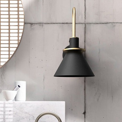 Cone Wall Lamp 1-Light LED Metal Wall Light Arched Arm NALANI