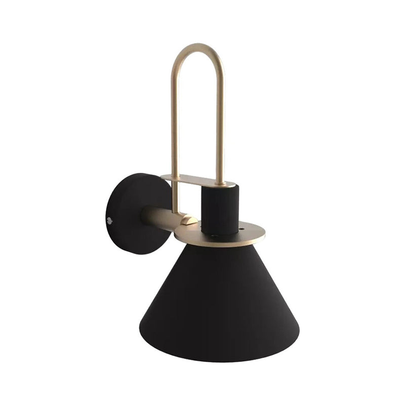 Cone Wall Lamp 1-Light LED Metal Wall Light Arched Arm NALANI