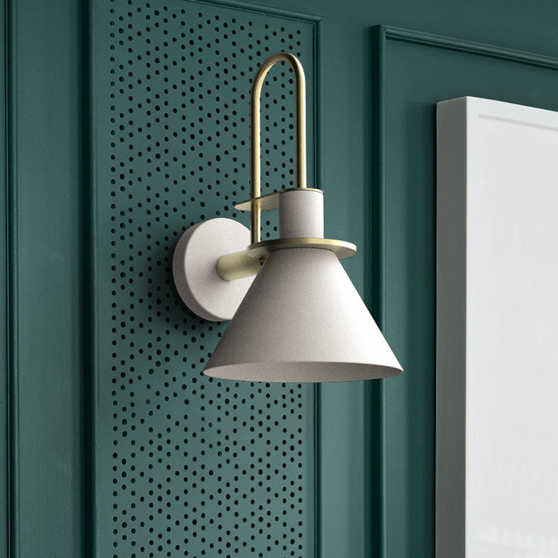 Cone Wall Lamp 1-Light LED Metal Wall Light Arched Arm NALANI