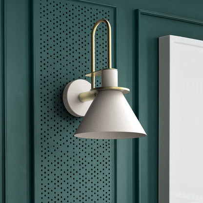 Cone Wall Lamp 1-Light LED Metal Wall Light Arched Arm NALANI