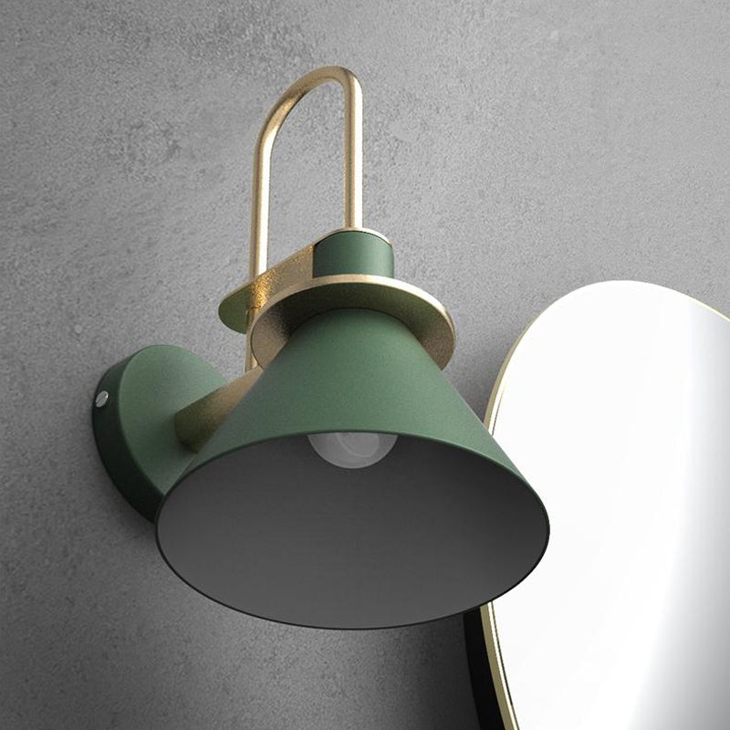 Cone Wall Lamp 1-Light LED Metal Wall Light Arched Arm NALANI