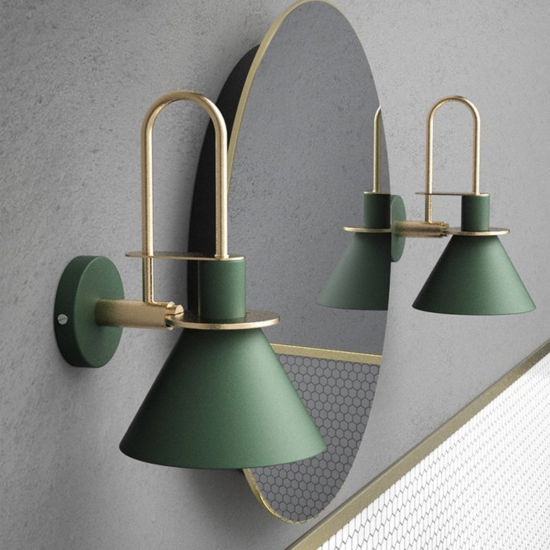 Cone Wall Lamp 1-Light LED Metal Wall Light Arched Arm NALANI