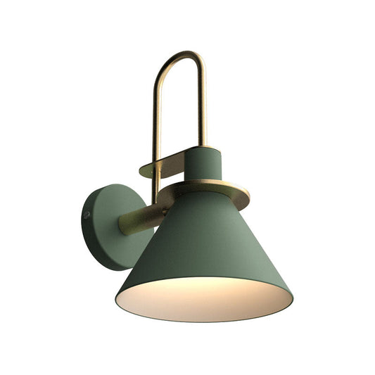 Cone Wall Lamp 1-Light LED Metal Wall Light Arched Arm NALANI